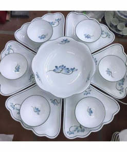 Bộ bát đĩa in hoa