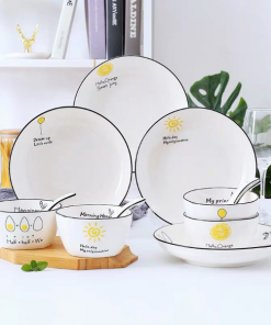 Bộ bát in họa tiết kèm thìa